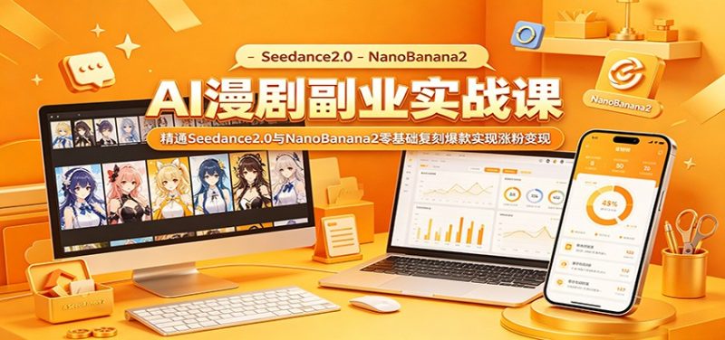 AI漫剧副业实战课:精通Seedance2.0与NanoBanana2零基础复刻爆款实现涨粉变现-初遇资源网