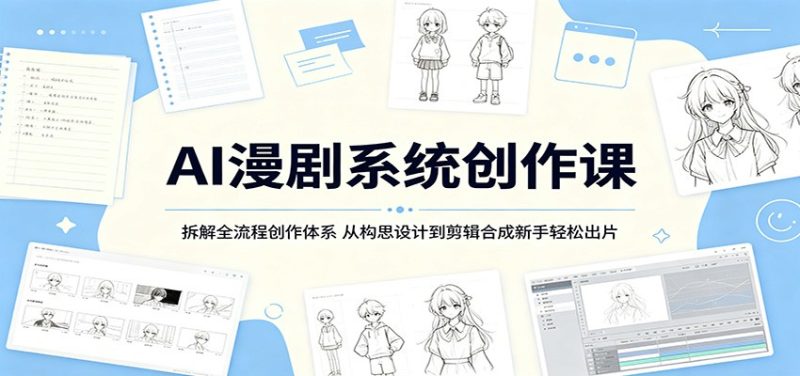 AI漫剧系统创作课:拆解全流程创作体系,从构思设计到剪辑合成新手轻松出片-初遇资源网