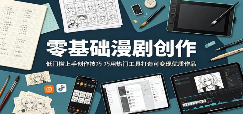 零基础漫剧创作:低门槛上手创作技巧,巧用热门工具打造可变现优质作品-初遇资源网
