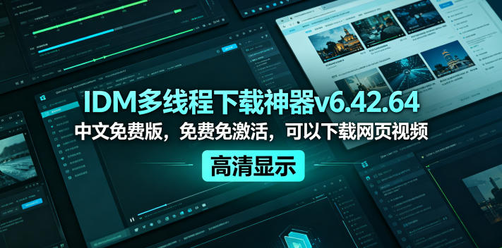 IDM多线程下载神器v6.42.64中文免费版,免费免激活,可以下载网页视频(例如飞书文档内的视频)-初遇资源网