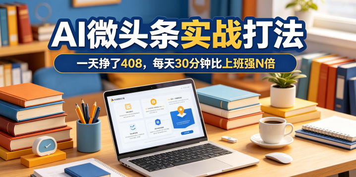 一天挣了408,AI微头条实战打法,每天30分钟比上班强N倍-初遇资源网