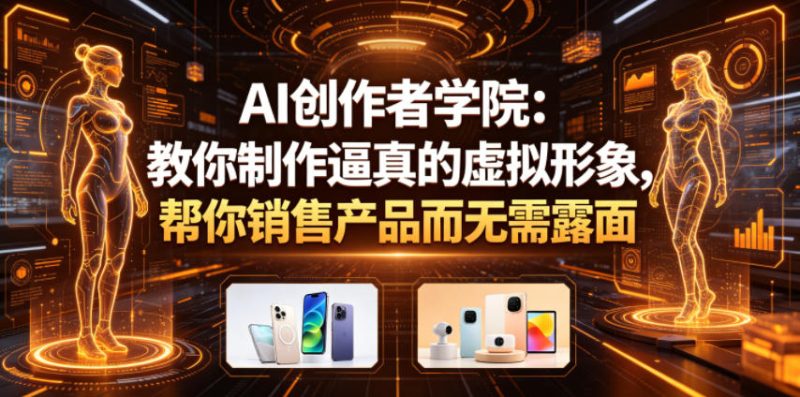 AI创作者学院：教你制作逼真的虚拟形象，帮你销售产品而无需露面【原创双语字幕】-初遇资源网