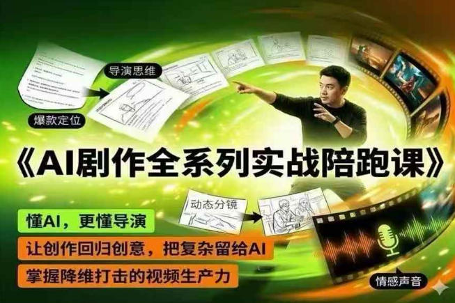 AI剧作全系列实战陪跑课，懂AI，更懂导演，让创作回归创意，把复杂留给AI，掌握降维打击的视频生产力-初遇资源网