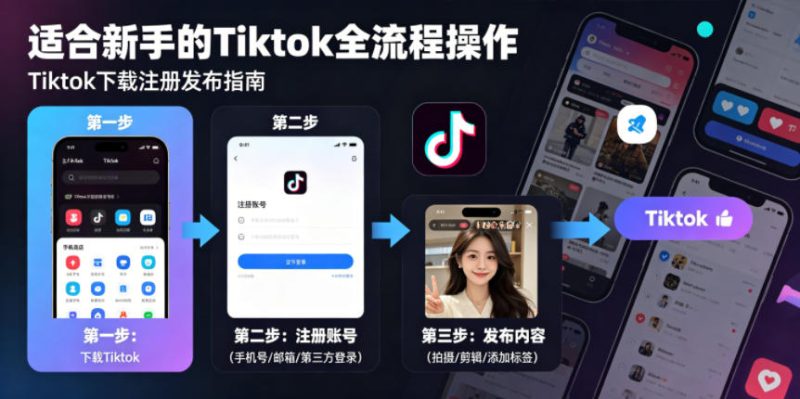 Tiktok下载注册发布,适合新手的Tiktok全流程操作-初遇资源网