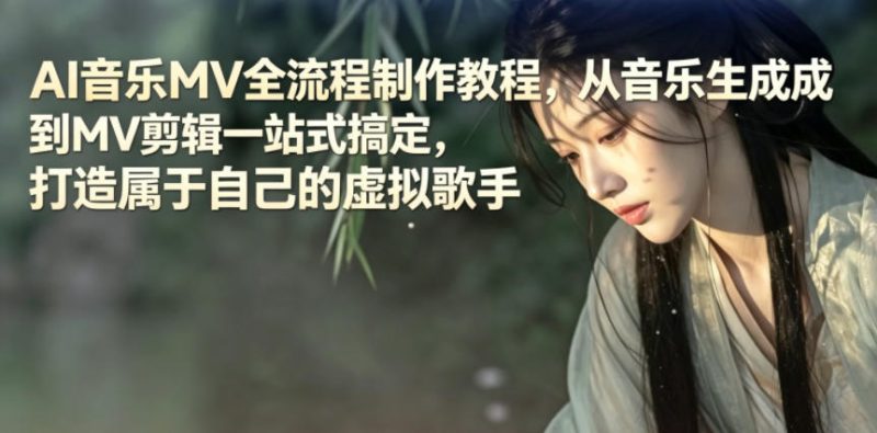 AI音乐MV全流程制作教程，从音乐生成到MV剪辑一站式搞定，打造属于自己的虚拟歌手-初遇资源网