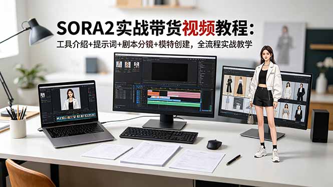 SORA2实战带货视频教程:工具介绍+提示词+剧本分镜+模特创建,全流程实战教学-初遇资源网