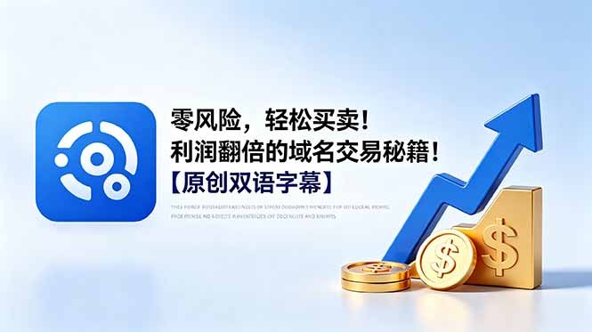 零风险,轻松买卖!利润翻倍的域名交易秘籍!【原创双语字幕】-初遇资源网