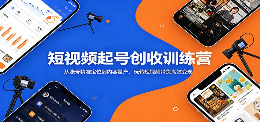 【福缘网创】短视频起号创收训练营：从账号精准定位到内容量产，玩转短视频带货高效变现 - 初遇资源网