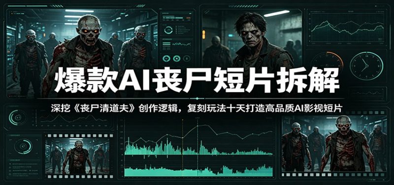 爆款AI丧尸短片拆解:深挖《丧尸清道夫》创作逻辑,复刻玩法快速打造高品质AI影视短片-初遇资源网