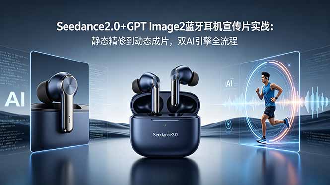 Seedance2.0+GPT Image2蓝牙耳机宣传片实战:静态精修到动态成片,双AI引擎全流程-初遇资源网