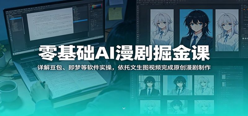 零基础AI漫剧掘金课：详解豆包、即梦等软件实操，依托文生图视频完成原创漫剧制作-初遇资源网