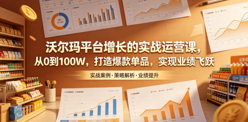 沃尔玛平台增长的实战运营课,从0到100W,打造爆款单品,实现业绩飞跃-初遇资源网