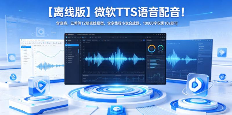 【离线版】微软TTS语音配音!含晓晓,云希等12款离线模型,含多线程小说合成器,10000字仅需10s即可-初遇资源网