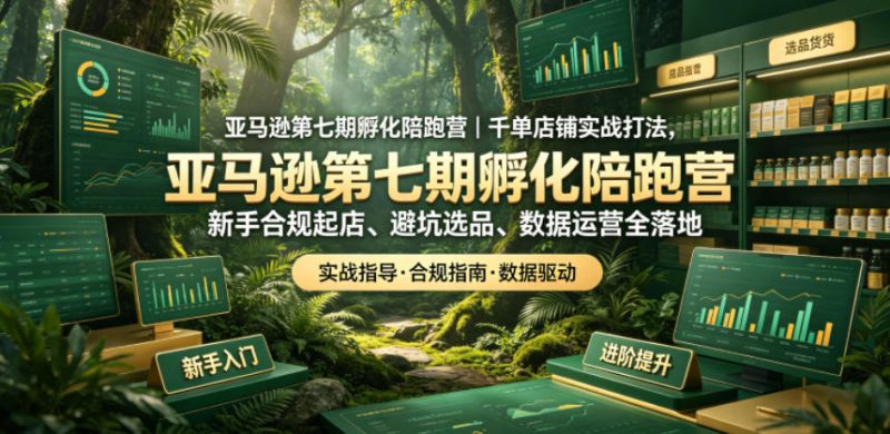 亚马逊第七期孵化陪跑营|千单店铺实战打法,新手合规起店、避坑选品、数据运营全落地-初遇资源网