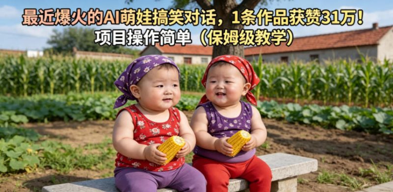 最近爆火的AI萌娃搞笑对话，1条作品获赞31W，项目操作简单（保姆级教学）-初遇资源网