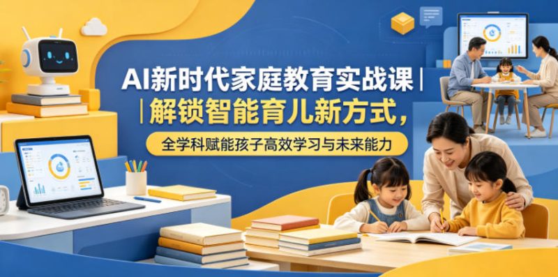 AI新时代家庭教育实战课|解锁智能育儿新方式,全学科赋能孩子高效学习与未来能力-初遇资源网