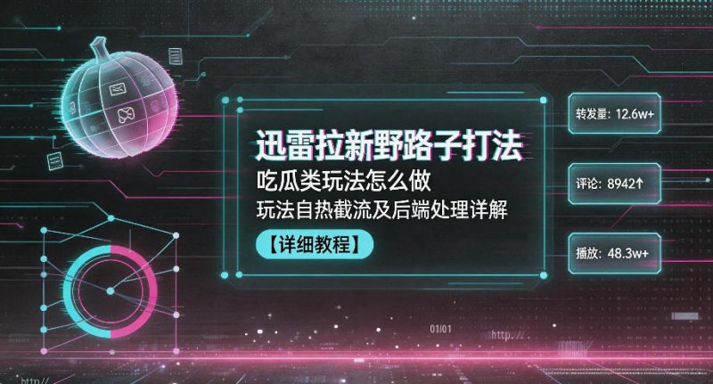 迅雷拉新野路子打法，吃瓜类玩法怎么做，玩法自热截流及后端处理详解-初遇资源网