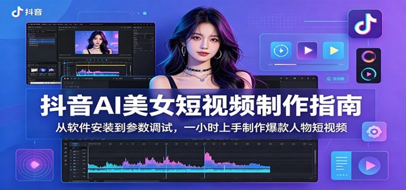 抖音AI美女短视频制作指南：从软件安装到参数调试，一小时上手制作爆款人物短视频-初遇资源网
