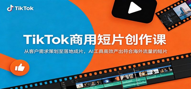 TikTok商用短片创作课：从客户需求策划至落地成片，AI工具高效产出符合海外流量的短片-初遇资源网
