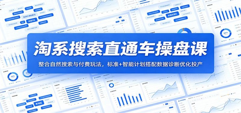 淘系搜索直通车操盘课：整合自然搜索与付费玩法，标准+智能计划搭配数据诊断优化投产-初遇资源网