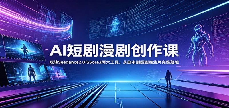 AI短剧漫剧创作课：玩转Seedance2.0与 Sora2两大工具，从剧本制图到商业片完整落地-初遇资源网