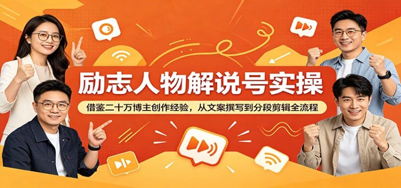 励志人物解说号实操:借鉴二十万博主创作经验,从文案撰写到分段剪辑全流程-初遇资源网