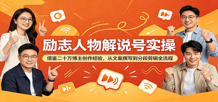 【福缘网创】励志人物解说号实操：借鉴二十万博主创作经验，从文案撰写到分段剪辑全流程 - 初遇资源网
