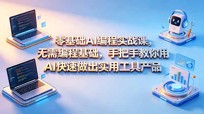零基础AI编程实战课-更新,无需编程基础,手把手教你用AI快速做出实用工具产品-初遇资源网