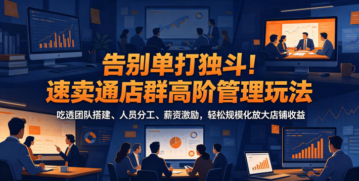 告别单打独斗!速卖通店群高阶管理玩法,吃透团队搭建、人员分工、薪资激励,轻松规模化放大店铺收益-初遇资源网