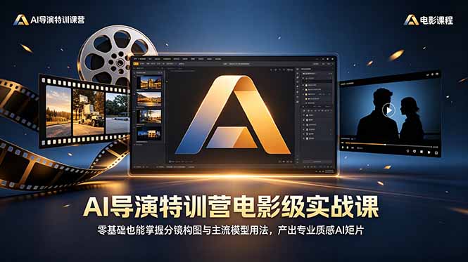 AI导演特训营电影级实战课,零基础也能掌握分镜构图与主流模型用法,产出专业质感AI短片-初遇资源网