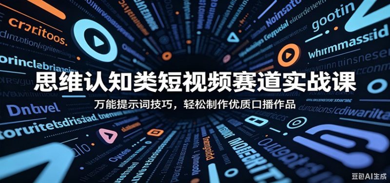 思维认知类短视频赛道实战课:万能提示词技巧,轻松制作优质口播作品-初遇资源网
