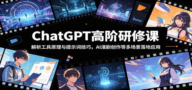ChatGPT高阶研修课:解析工具原理与提示词技巧,AI漫剧创作等多场景落地应用-初遇资源网