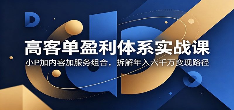 高客单盈利体系实战课:小P加内容加服务组合,拆解年入六千万变现路径-初遇资源网