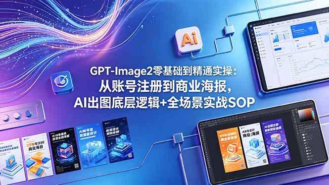 GPT-Image2零基础到精通实操:从账号注册到商业海报,AI出图底层逻辑+全场景实战SOP-初遇资源网