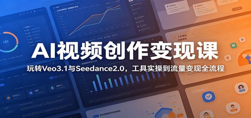 AI视频创作变现课:玩转Veo3.1与Seedance2.0,工具实操到流量变现全流程-初遇资源网