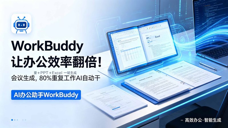 WorkBuddy让办公效率翻倍!会议纪要+PPT+Excel一键生成,80%重复工作AI自动干-初遇资源网