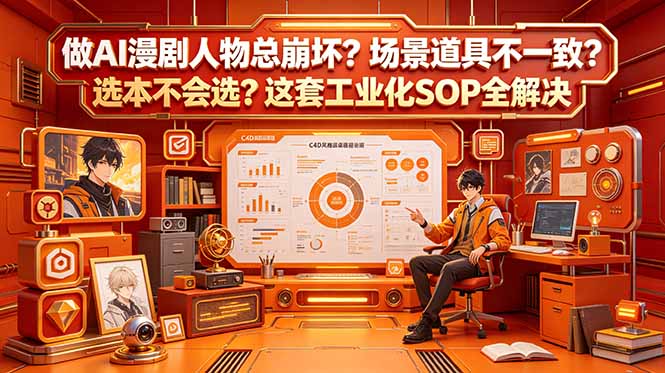 做AI漫剧人物总崩坏?场景道具不一致?选本不会选?这套工业化SOP全解决 (更新)-初遇资源网