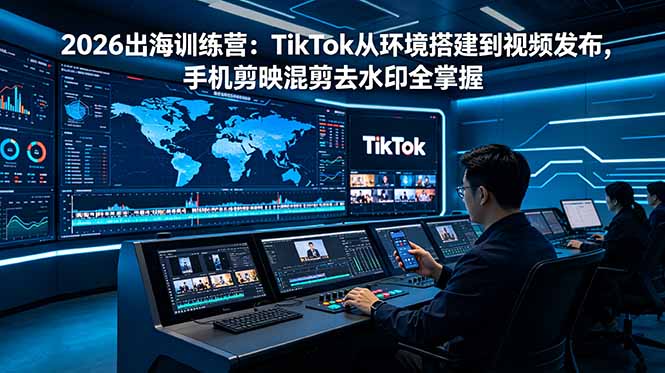 2026出海训练营:TikTok从环境搭建到视频发布,手机剪映混剪去水印全掌握-初遇资源网
