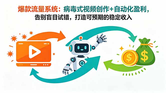 爆款流量系统:病毒式视频创作+自动化盈利,告别盲目试错,打造可预期的稳定收入-初遇资源网