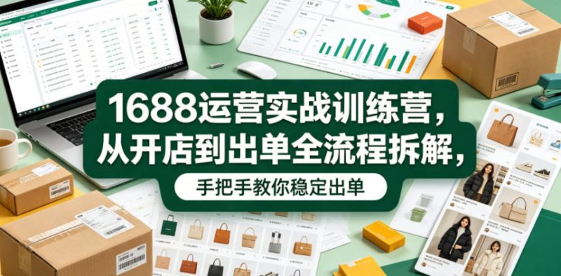 1688运营实战训练营，从开店到出单全流程拆解，手把手教你稳定出单-初遇资源网