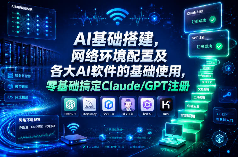 AI基础搭建,网络环境配置及各大AI软件的基础使用,零基础搞定Claude/GPT注册-初遇资源网