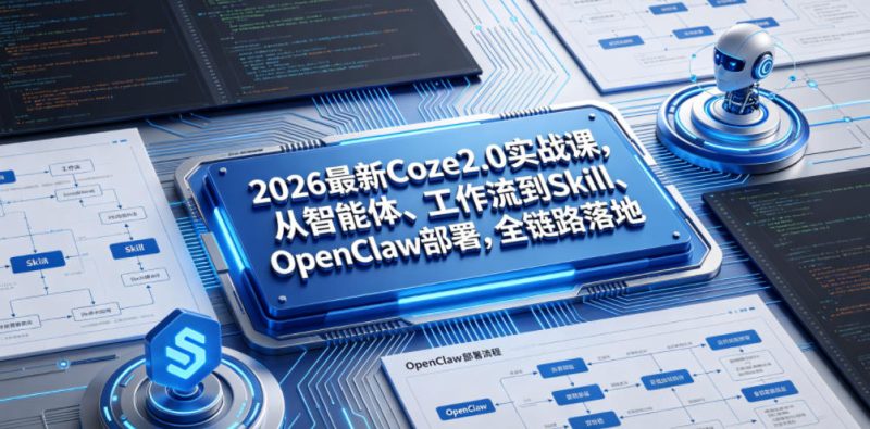 2026最新Coze2.0实战课,从智能体、工作流到Skill、OpenClaw部署,全链路落地-初遇资源网
