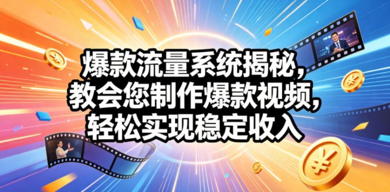 爆款流量系统揭秘，教会您制作爆款视频，轻松实现稳定收入【原创双语字幕】-初遇资源网