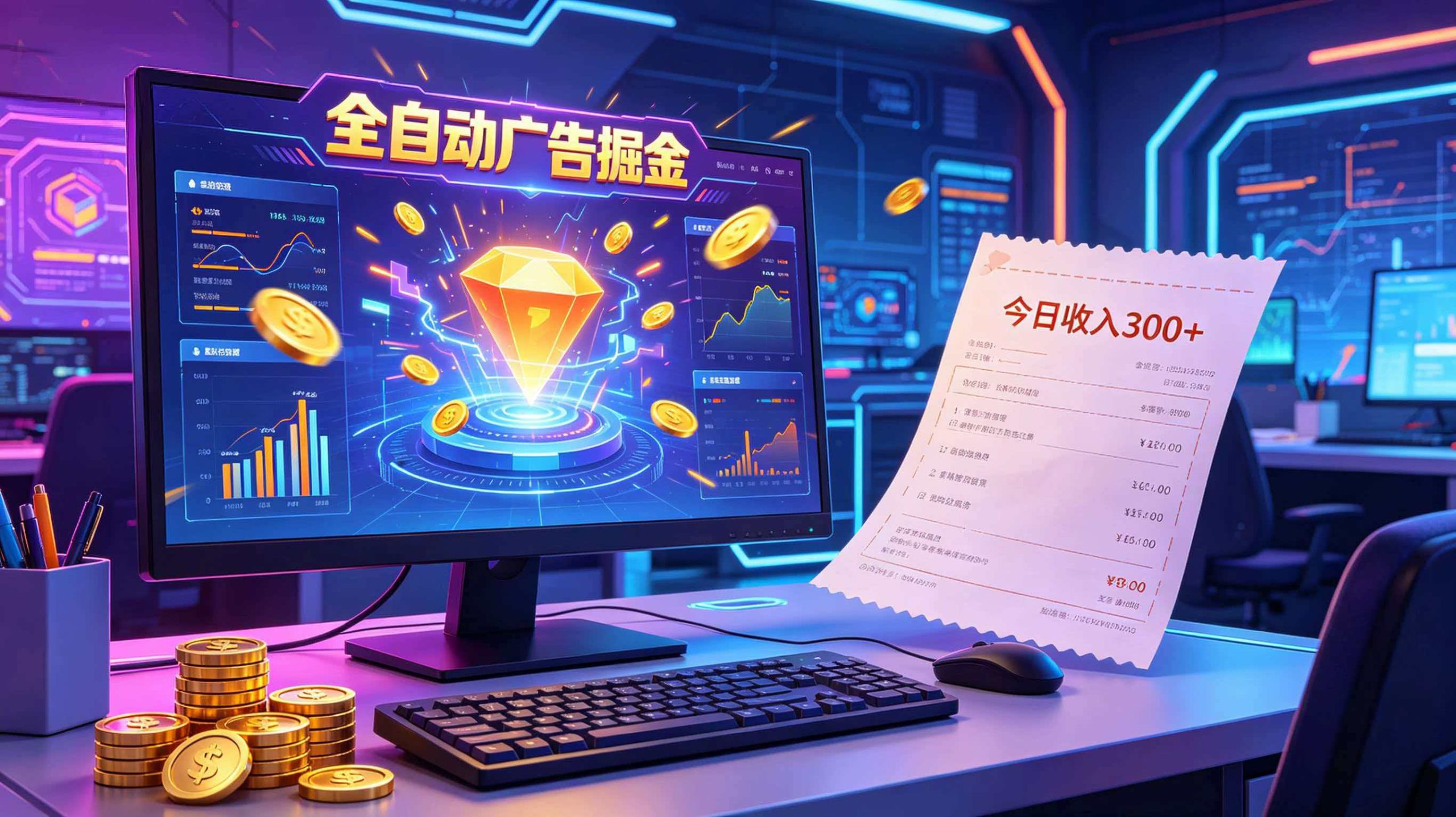 【福缘网创】全自动广告掘金,日入300+。全程Ai自动化运行,解放双手,时间自由。收益稳定 - 初遇资源网