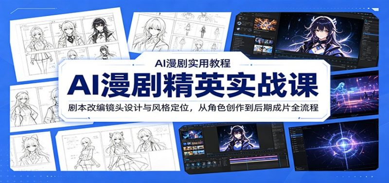 AI漫剧精英实战课:剧本改编镜头设计与风格定位,从角色创作到后期成片全流程-初遇资源网