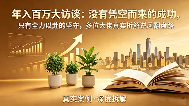 年入百万大访谈-更新:没有凭空而来的成功,只有全力以赴的坚守,多位大佬真实拆解逆风翻盘路-初遇资源网
