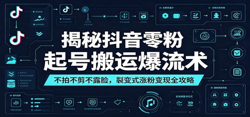 揭秘抖音零粉起号搬运爆流术:不拍不剪不露脸,裂变式涨粉变现全攻略-初遇资源网