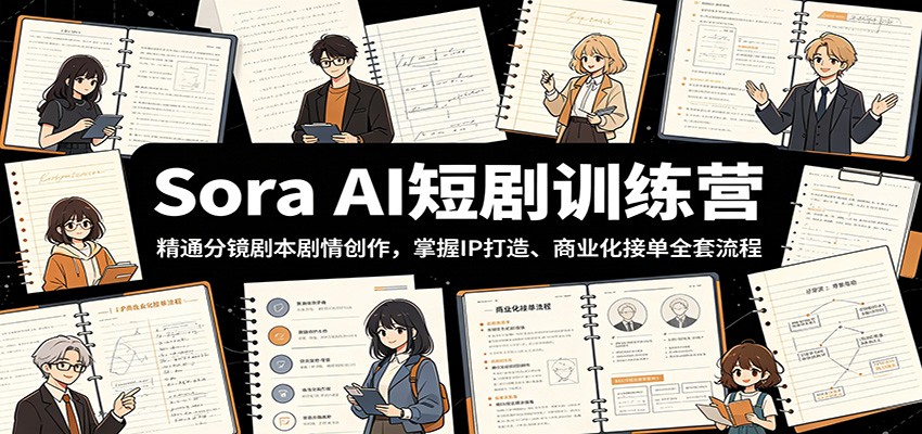 【福缘网创】Sora AI短剧训练营：精通分镜剧本剧情创作，掌握IP打造、商业化接单全套流程 - 初遇资源网