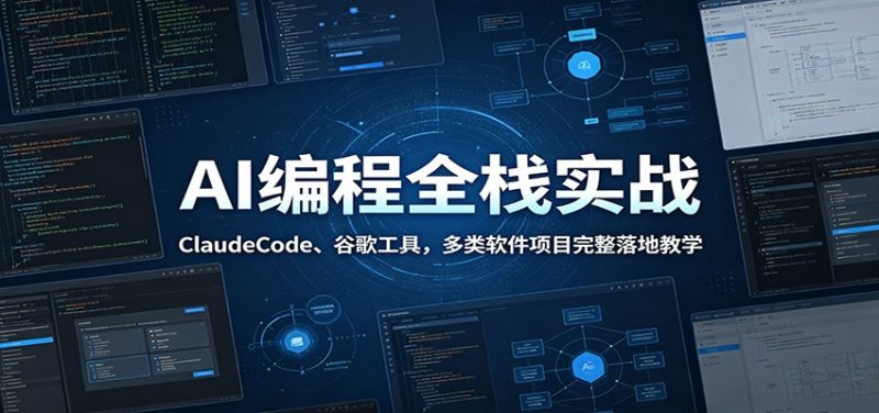 AI编程全栈实战:ClaudeCode、谷歌工具,多类软件项目完整落地教学-初遇资源网