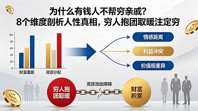付费文章:为什么有钱人不帮穷亲戚?8个维度剖析人性真相,穷人抱团取暖注定穷-初遇资源网
